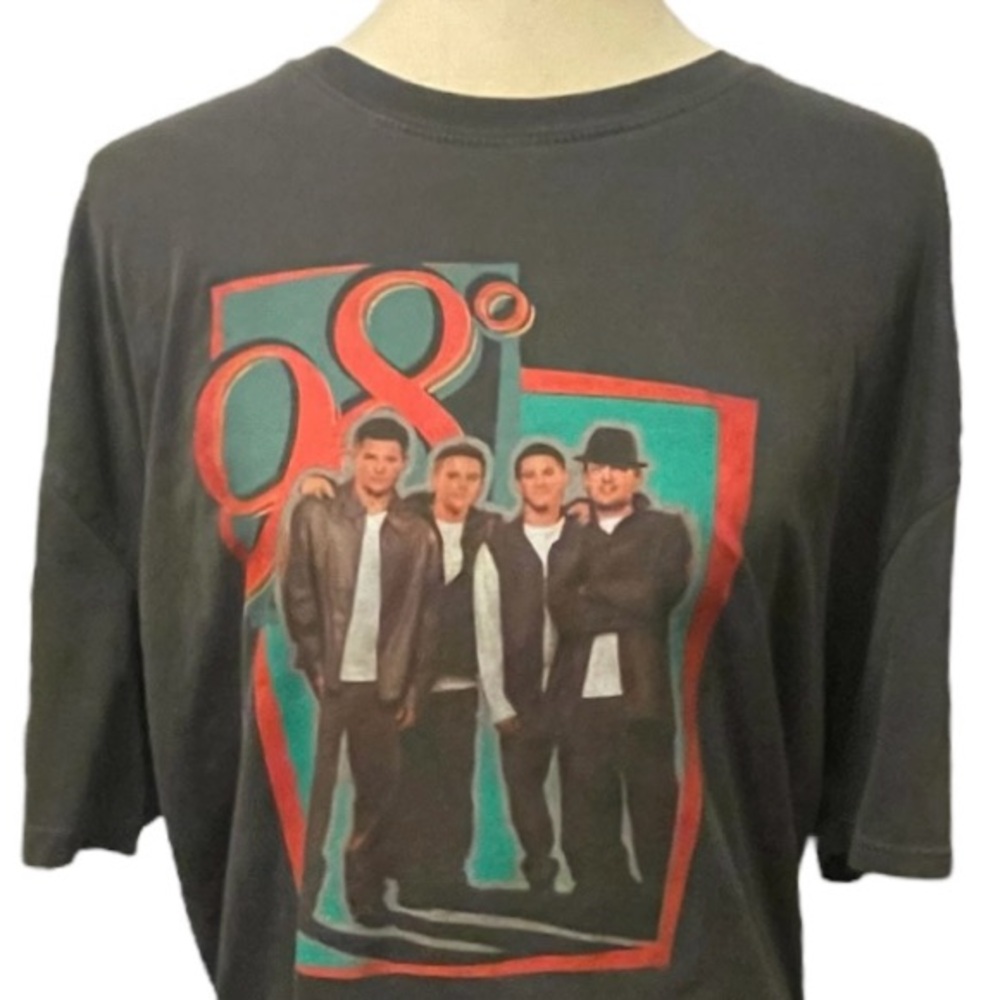 VTG Vintage 98 Degrees T-shirt Nick Lachey Boy Band Grey T-shirt XL VGUC